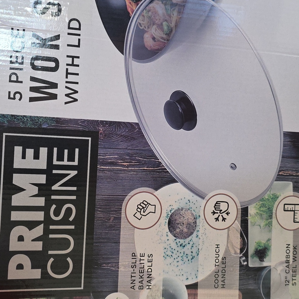 Prime Cuisine 5 Pc. Wok Set With Lid - Picture 10 of 10